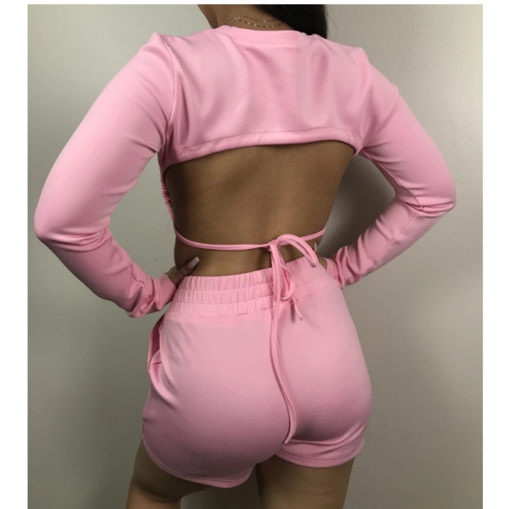 Long sleeve short set
